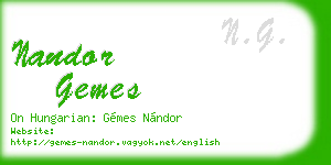 nandor gemes business card