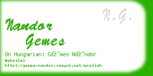 nandor gemes business card